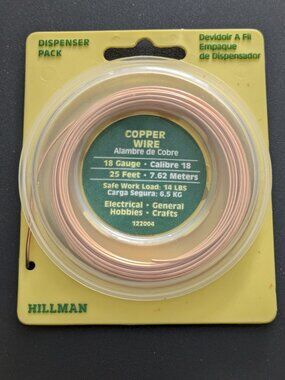 NEW! Three Packages of Hillman Copper Wire 18 gauge, 25ft, 14#